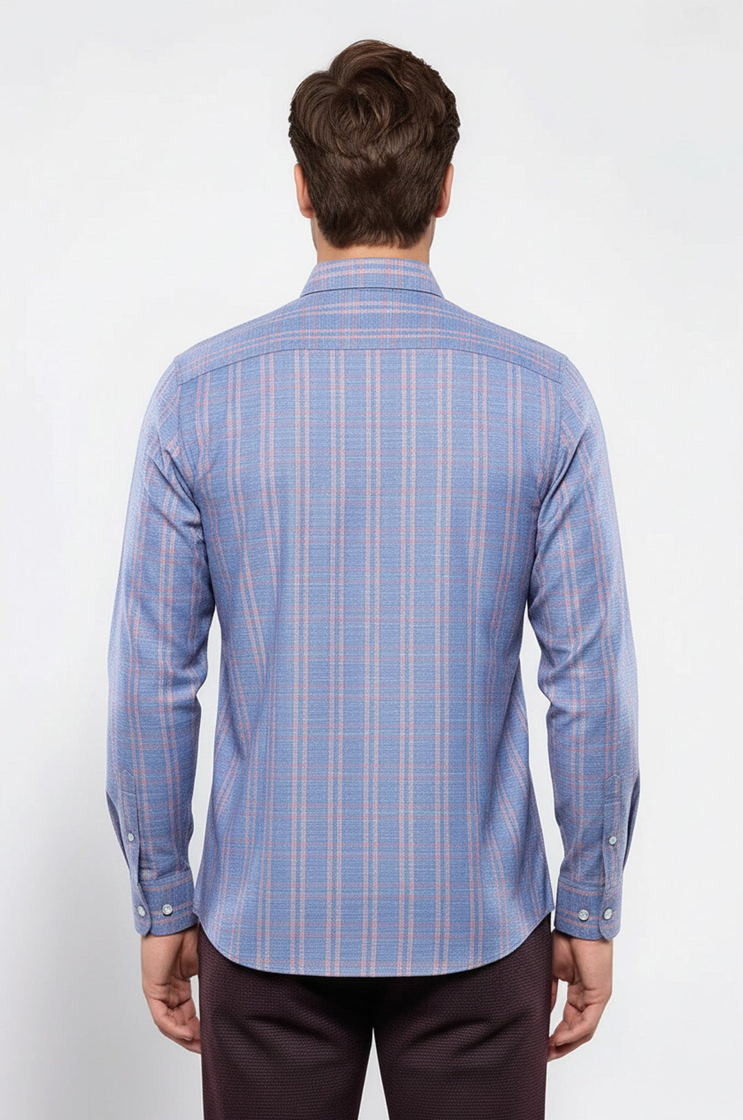 Chemise bleue à carreaux décontractée | Wess