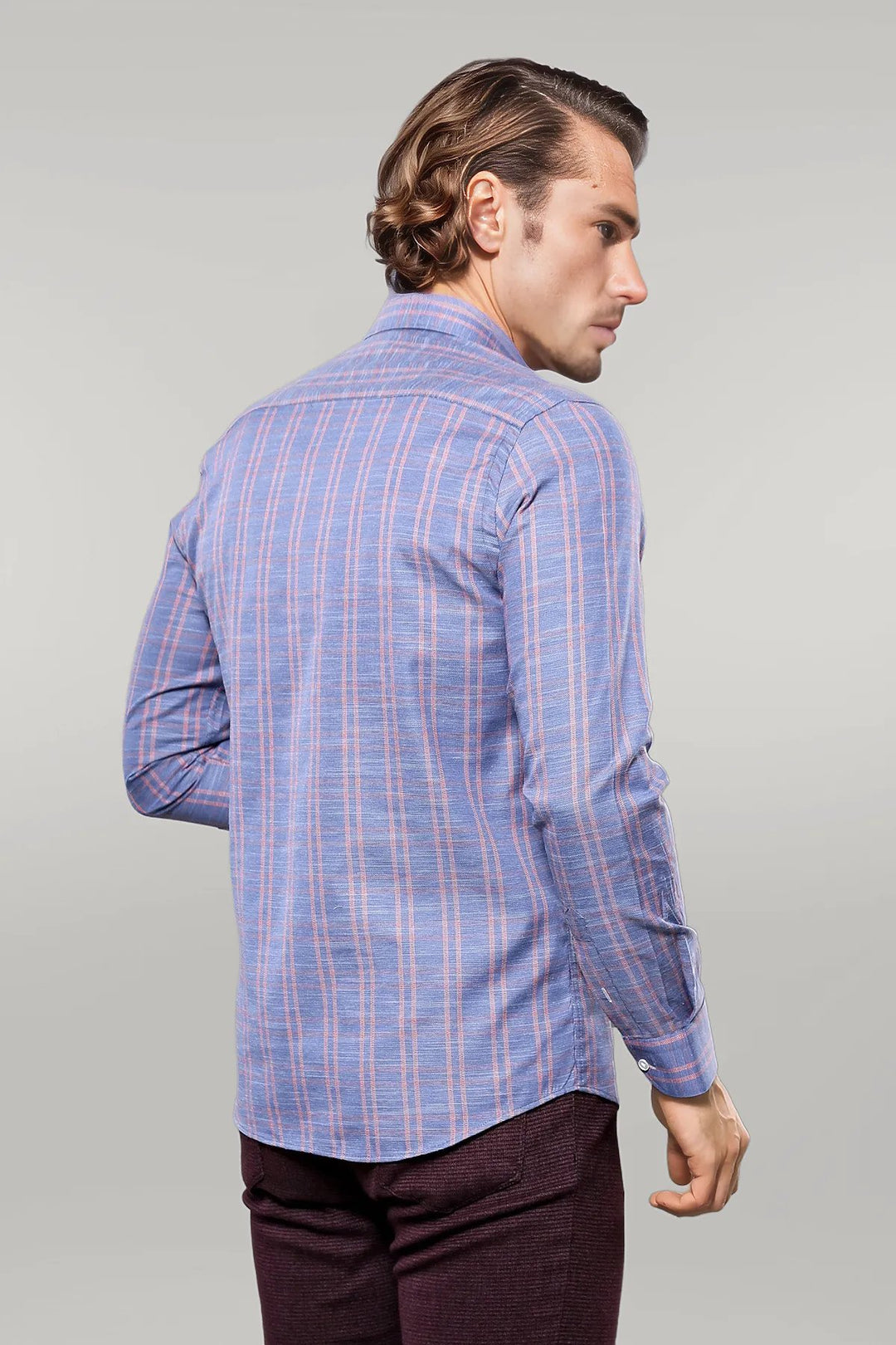 Casual Plaid Blue Shirt | Wessi