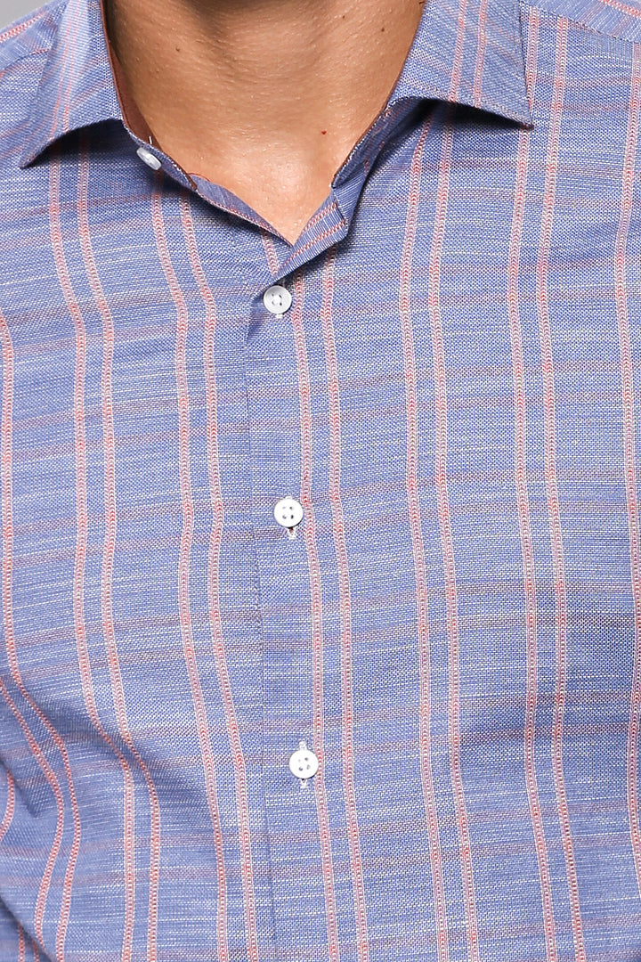 Camisa casual azul a cuadros | wess