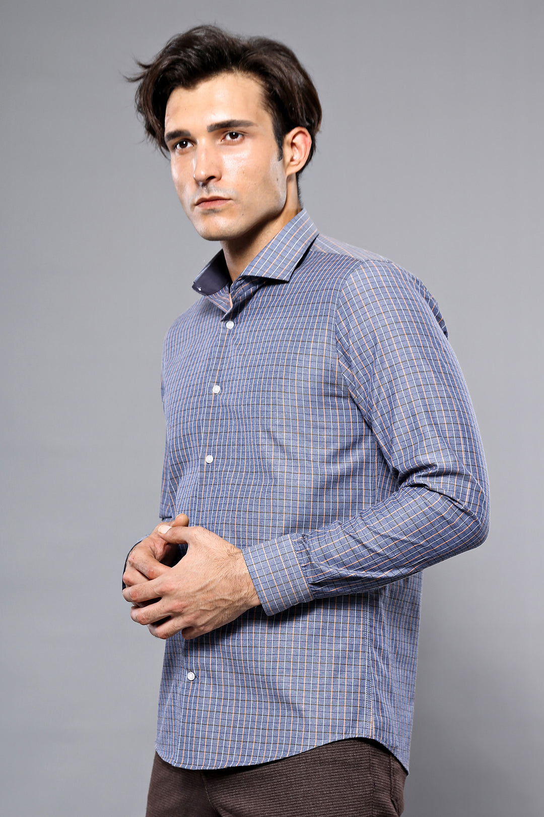 Camicia a quadri grigia casual | Wess