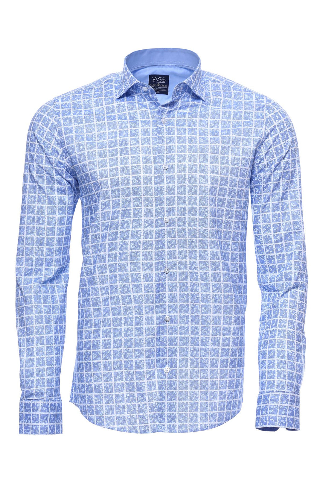 Chemise Bleu Clair à Carreaux à Motifs - Wessi