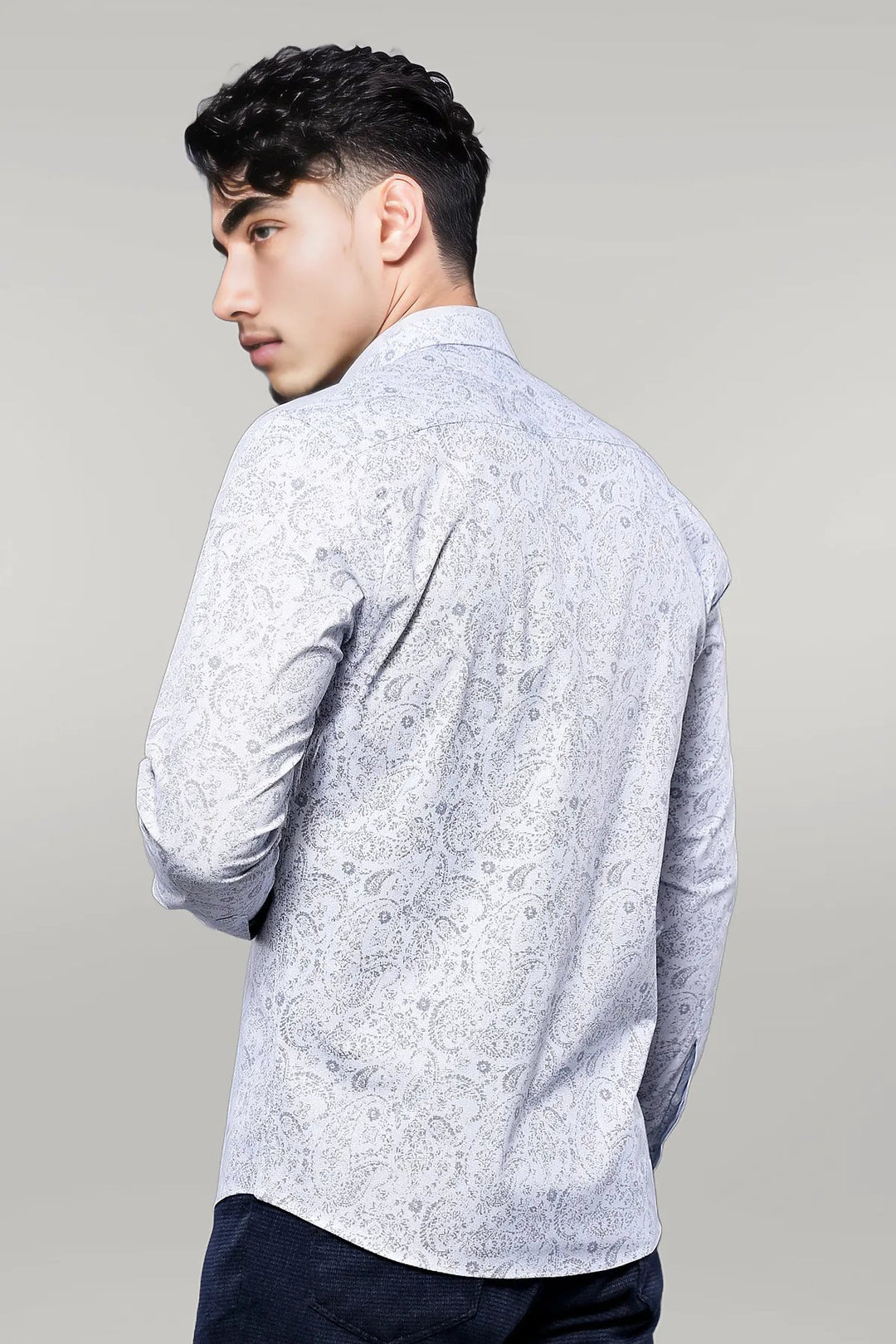 Patterned Men's White Shirt | Wessi