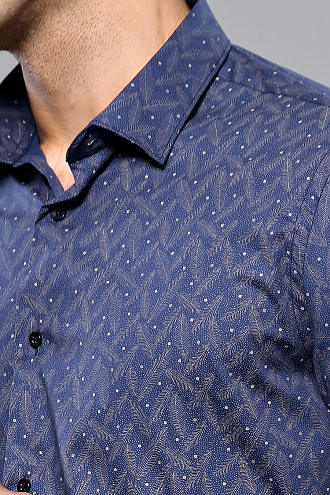 Chemise bleu marine à pois | Wess