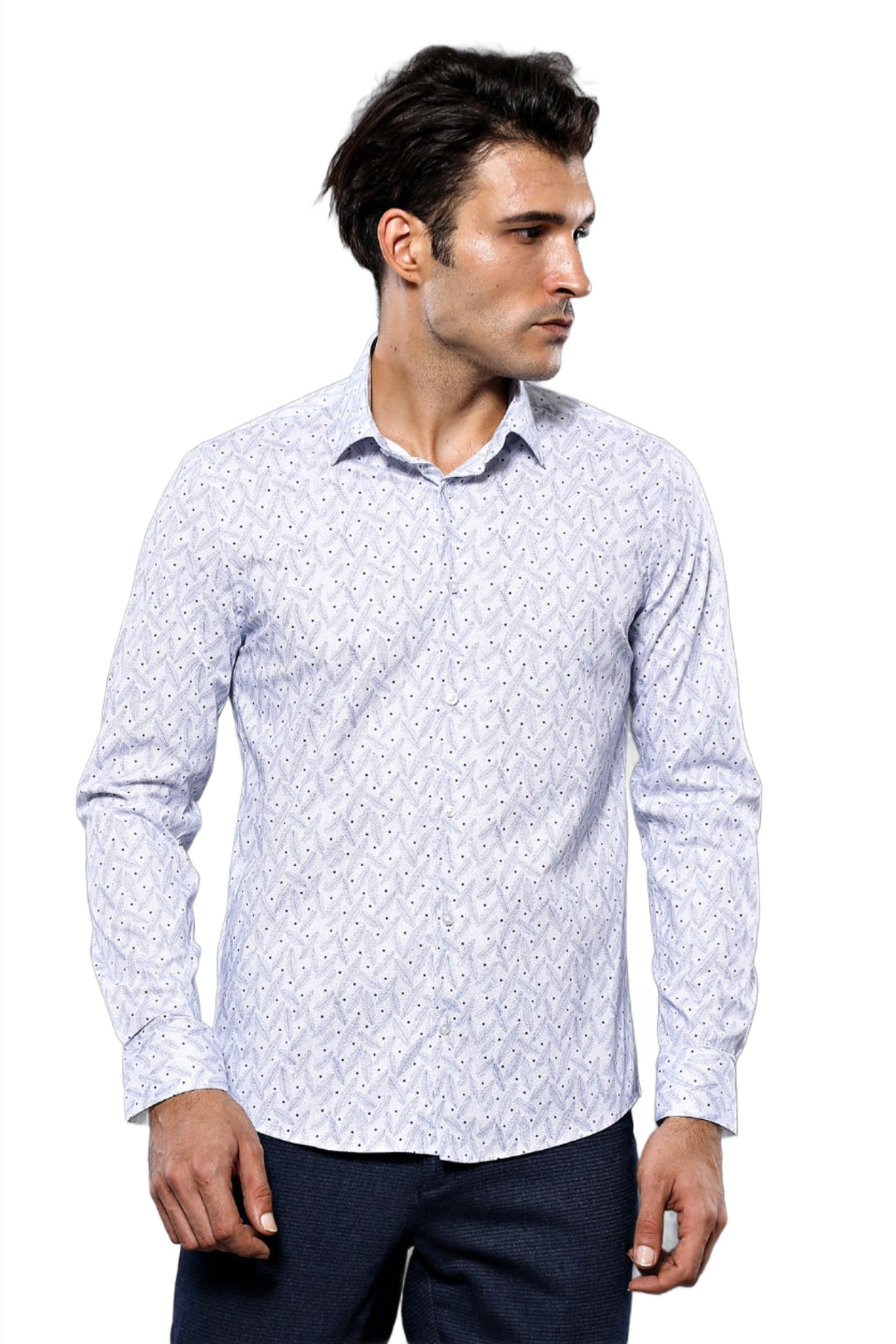 Dot-Patterned White Shirt | Wessi