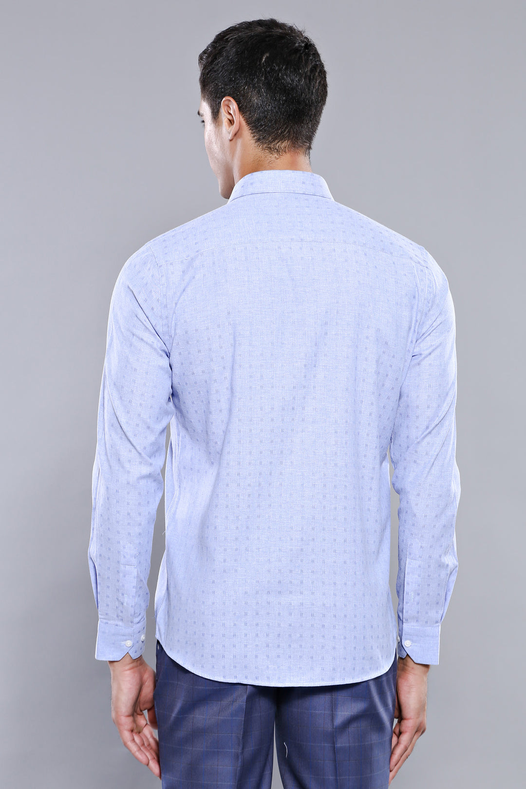 Patterned Blue Slim-Fit Shirt | Wessi