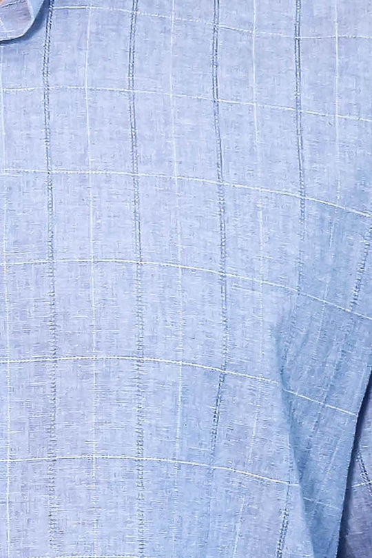 Camisa azul de manga larga a cuadros | wess