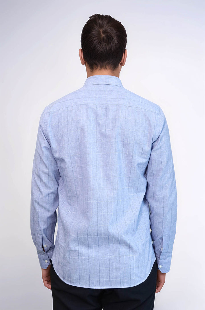 Camicia a quadri a maniche lunghe blu | Wess