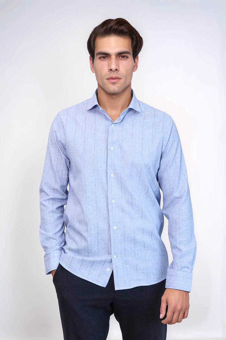 Camicia a quadri a maniche lunghe blu | Wess