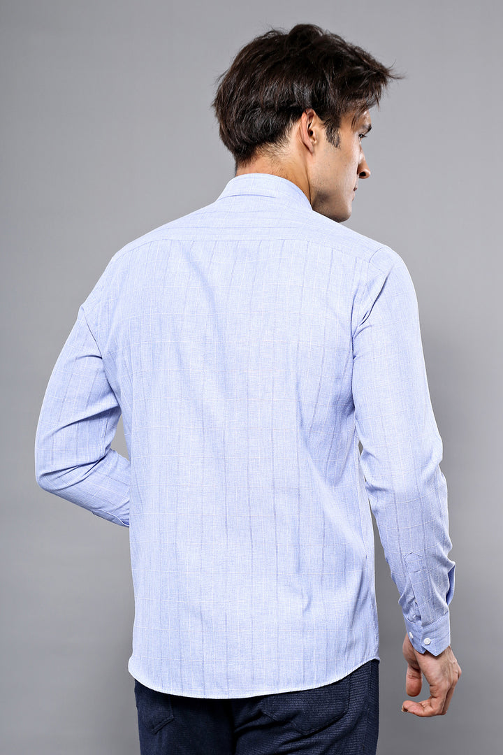 Checked Long Sleeve Blue Shirt | Wessi