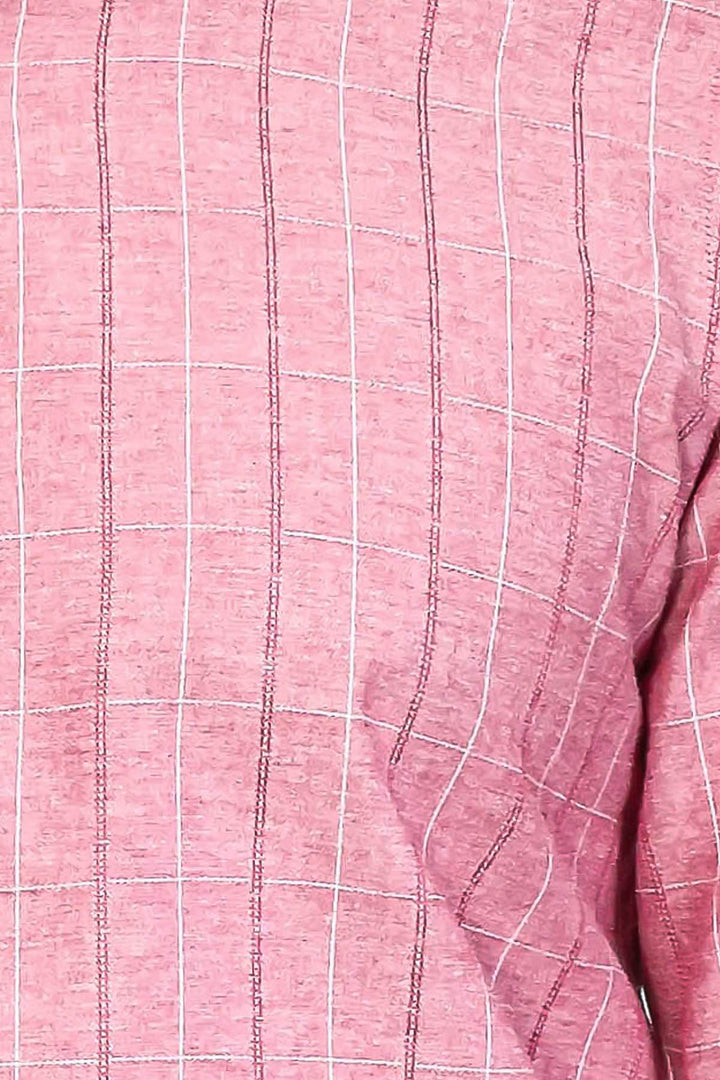 Camicia da uomo a quadri bordeaux chiaro | Wess