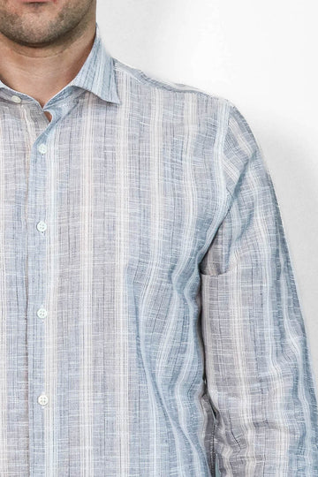 Camicia da uomo a righe blu | Wess
