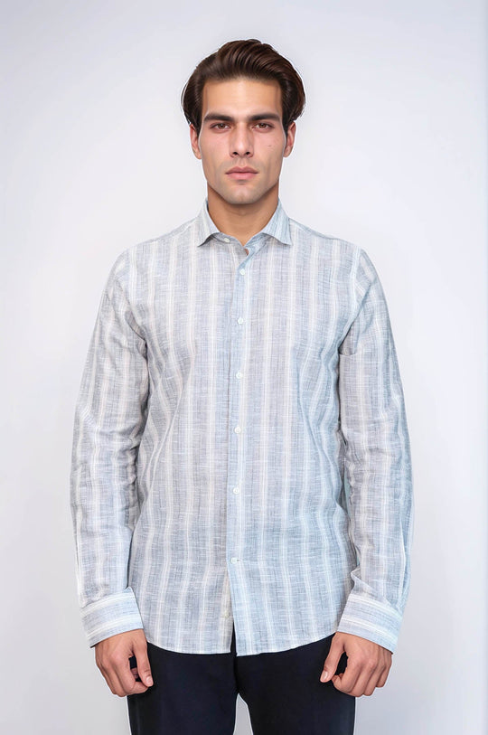 Camicia da uomo a righe blu | Wess