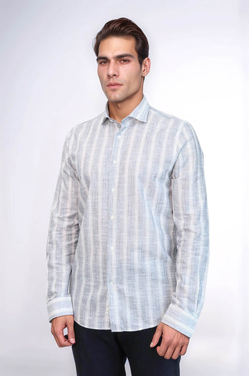 Camicia da uomo a righe blu | Wess