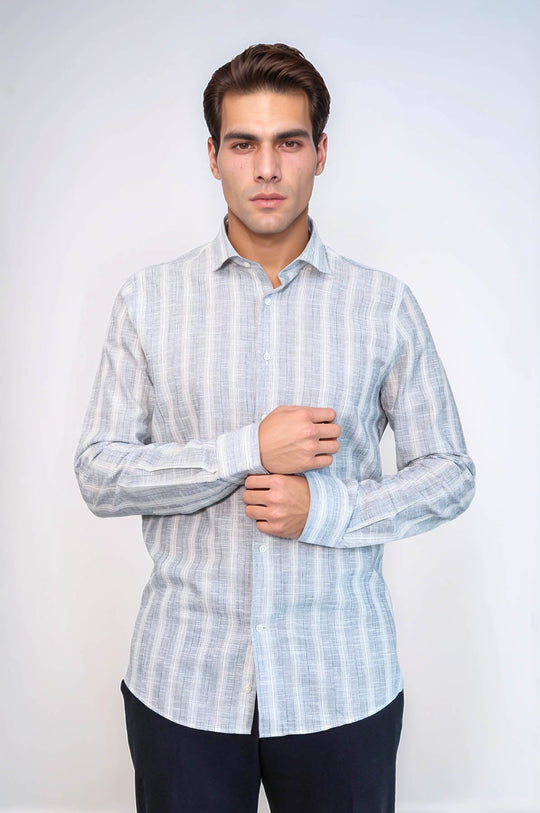 Camicia da uomo a righe blu | Wess