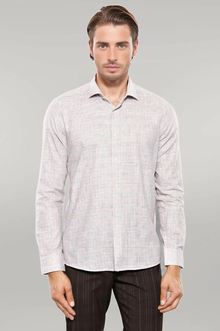 Checked Beige Shirt - Wessi