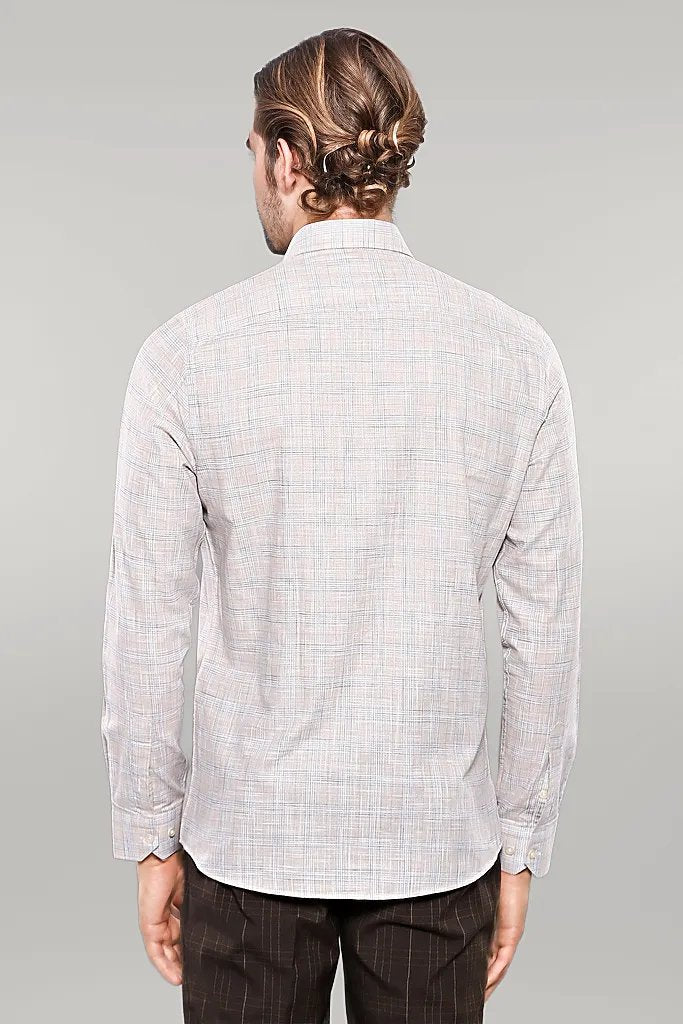 Checked Beige Shirt - Wessi