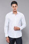Sky Blue Striped Men's Shirt | Wessi