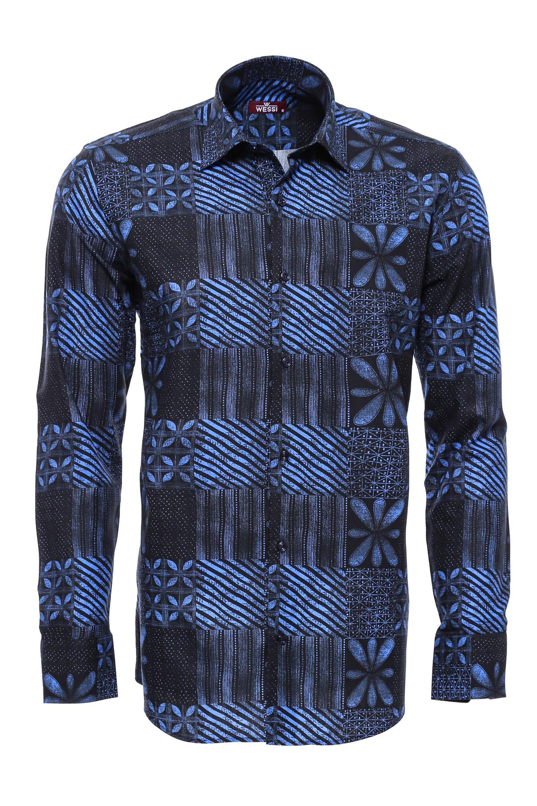 Camisa estampada azul marino - Wessi