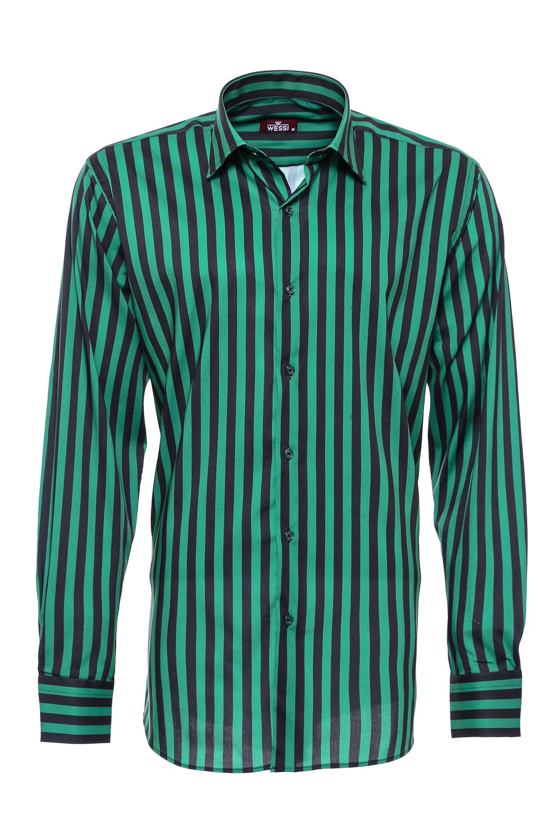 Black Striped Shirt Over Green - Wessi