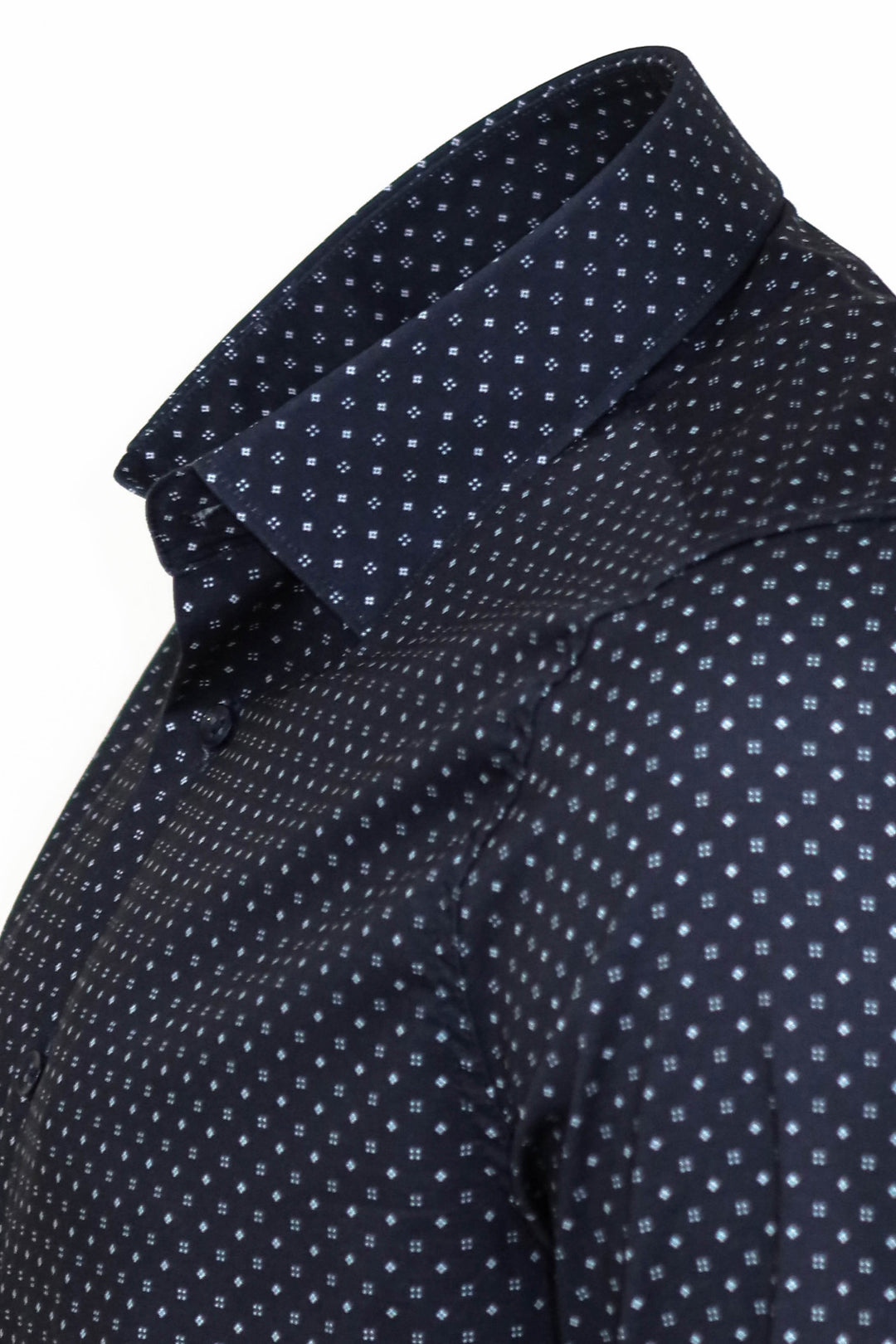 Patterned Slim Fit Navy Blue Men Shirt - Wessi