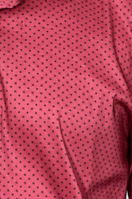 Camisa Hombre Estampada Slim Fit Burdeos - Wessi