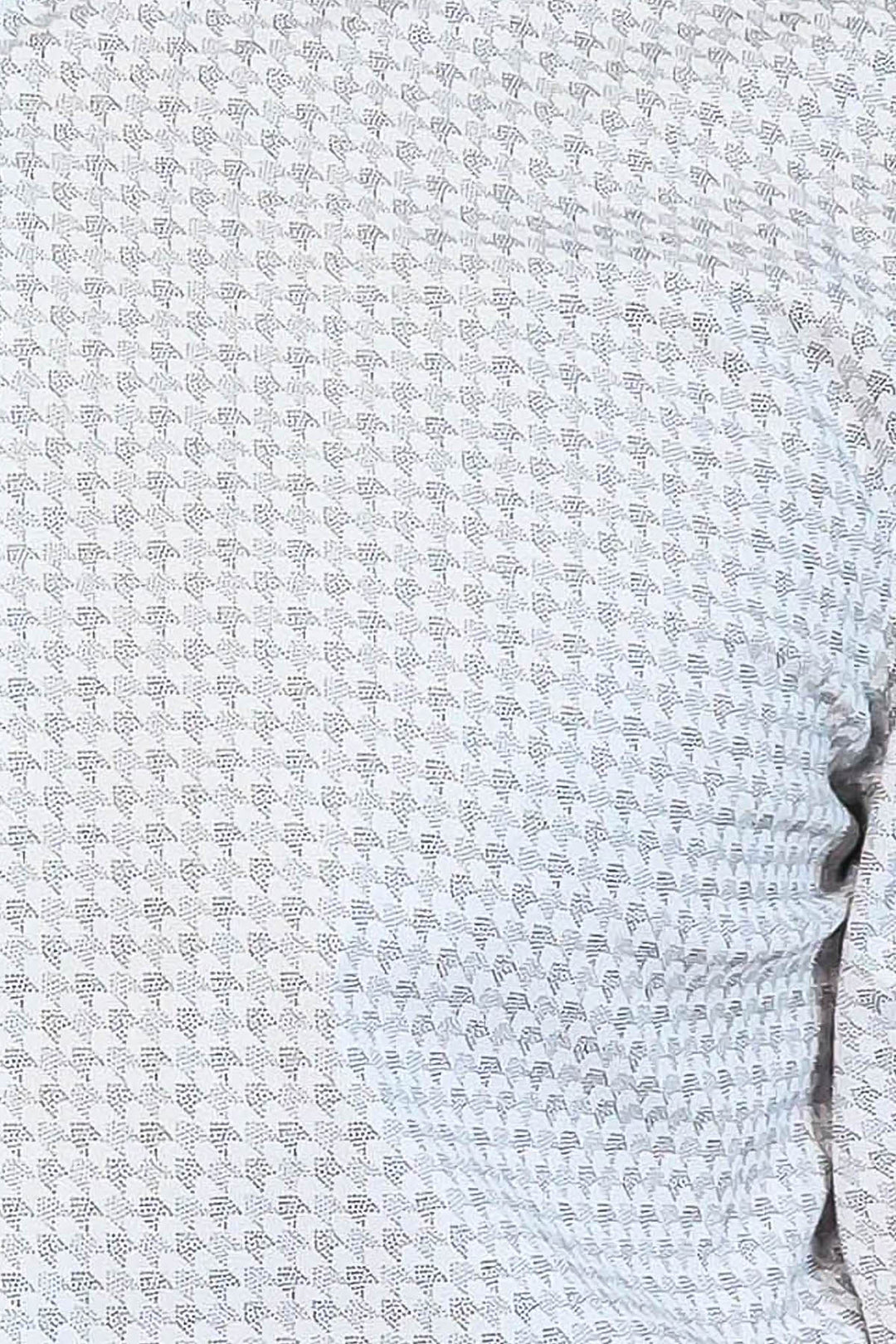 Houndstooth Pattern Slim Fit Ecru Men Shirt - Wessi