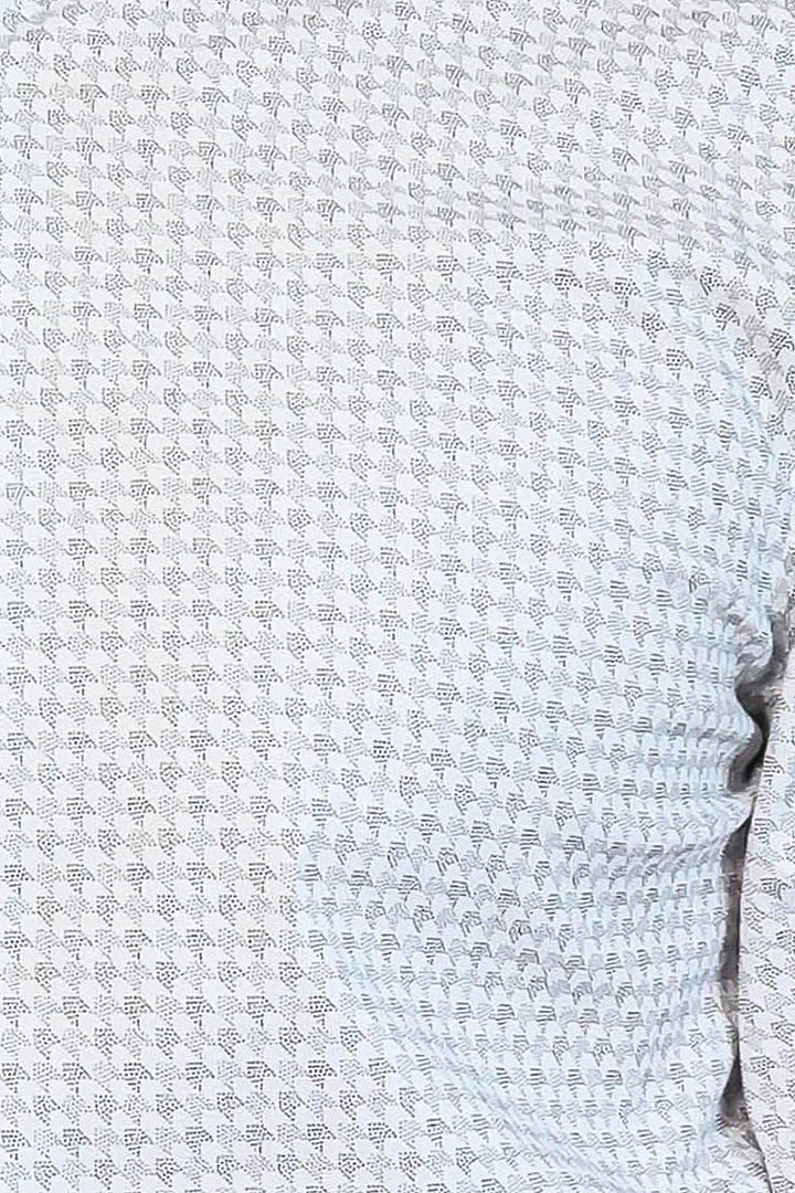 Houndstooth Pattern Slim Fit Ecru Men Shirt - Wessi