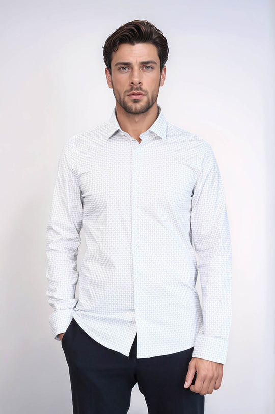 Chemise Homme Blanche Coupe Slim à Motifs Floral Bleu - – - Discover Diversity Chemise Homme Blanche Coupe Slim à Motifs Floral Bleu - – - Discover Diversity