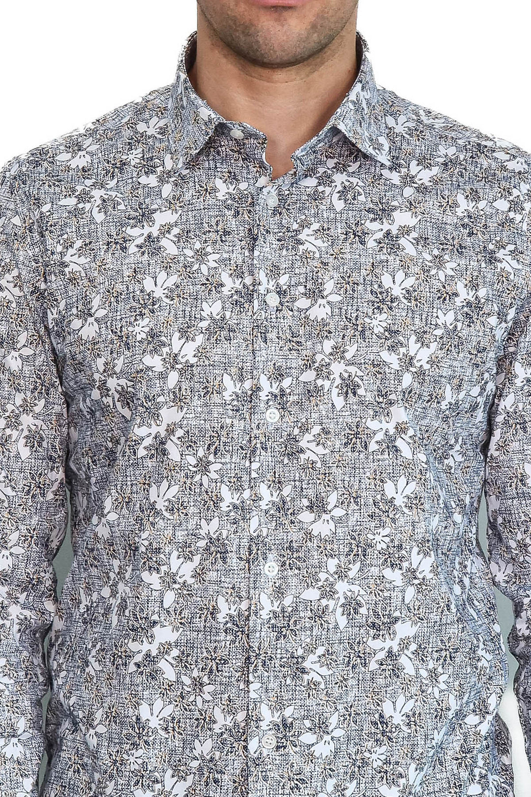 Chemise Slim Fit Grise à Motifs Bloom - Wessi