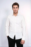 Minimal Golden Print White Men's Shirt - Wessi