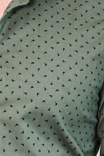 Men’s Khaki Shirt with Minimal Black Pattern – Wessi