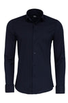 Dark Blue Tiny Check Patterned Slim Fit Shirt - Wessi