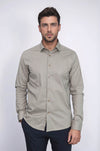 Tiny Check Patterned Slim Fit Light Brown Men Shirt - Wessi