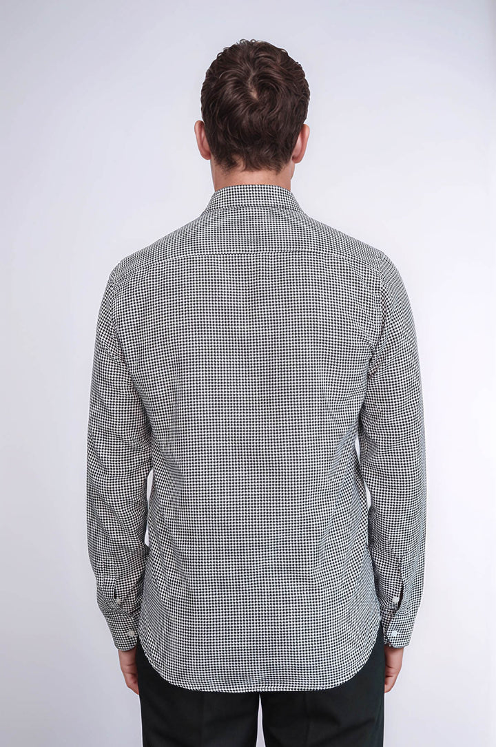 Houndstooth Pattern Black Men Shirt - Wessi
