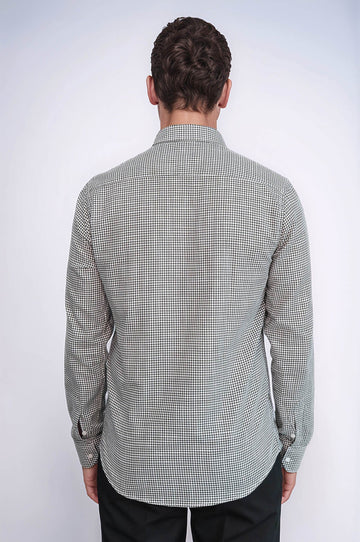 Houndstooth Pattern Green Men Shirt - Wessi