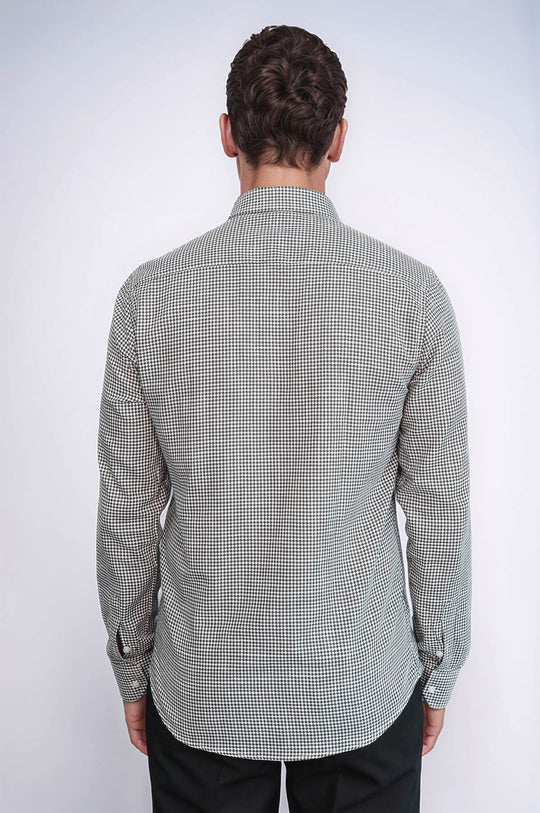 Houndstooth Pattern Green Men Shirt - Wessi