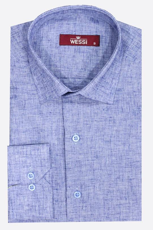 Camisa Hombre Slim Fit Estampada Azul Marino - Wessi