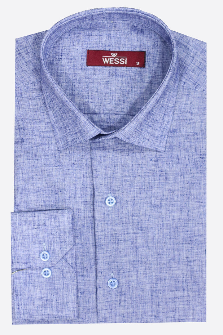 Slim Fit Patterned Navy Blue Men Shirt - Wessi