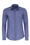 Slim Fit Patterned Navy Blue Men Shirt - Wessi