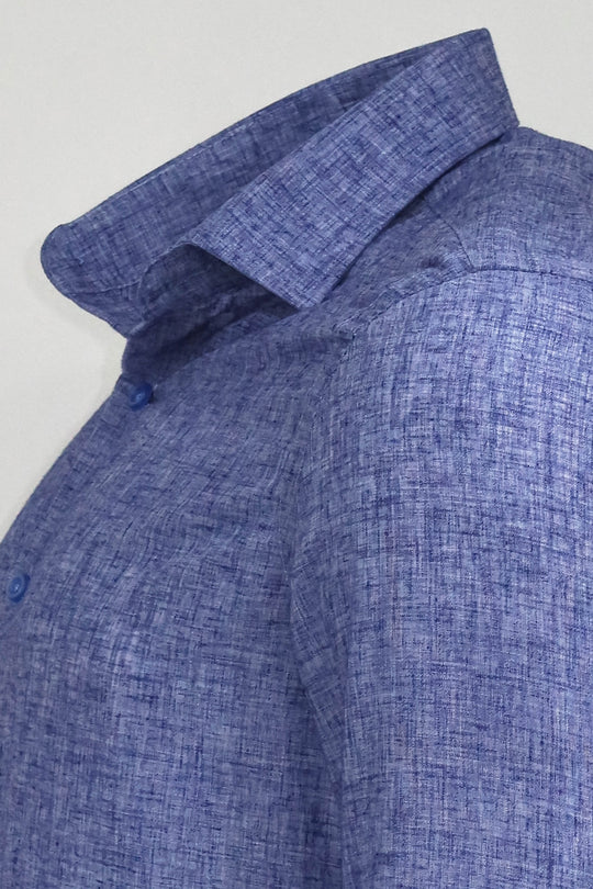 Camisa Hombre Slim Fit Estampada Azul Marino - Wessi