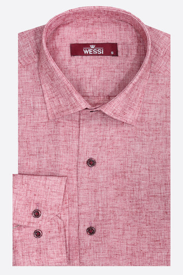 Camisa Hombre Slim Fit Estampada Burdeos - Wessi