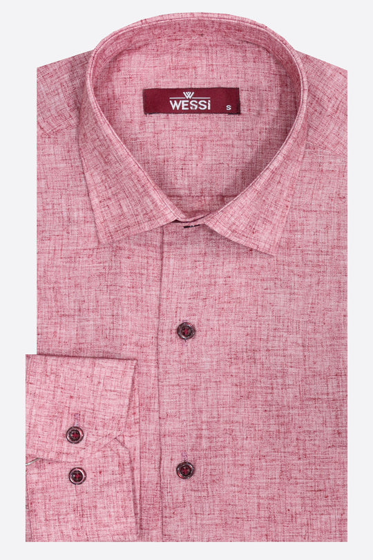 Camisa Hombre Slim Fit Estampada Burdeos - Wessi
