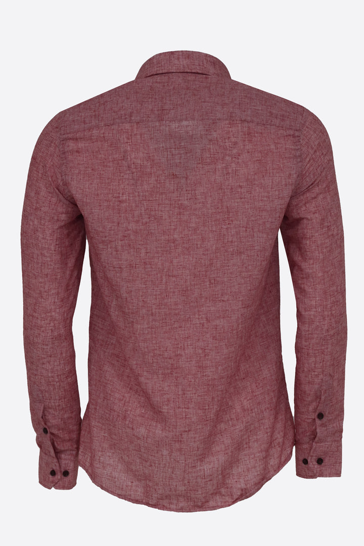 Бордовая мужская рубашка Slim Fit с рисунком - Wessi