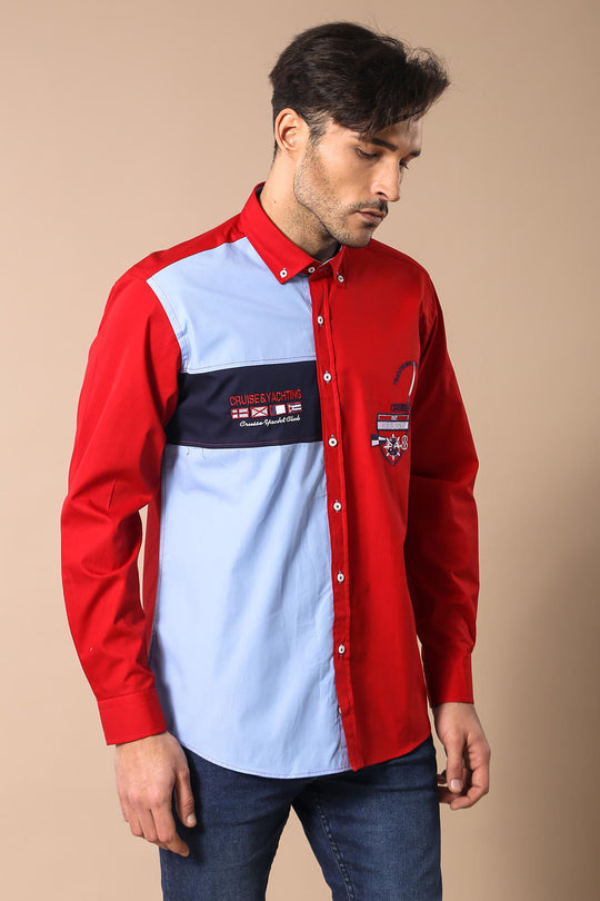 Круизная яхта с хохлатой красно-белой рубашкой-Wessi