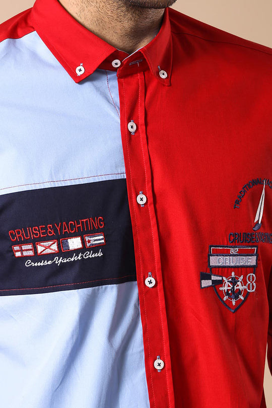 Круизная яхта с хохлатой красно-белой рубашкой-Wessi