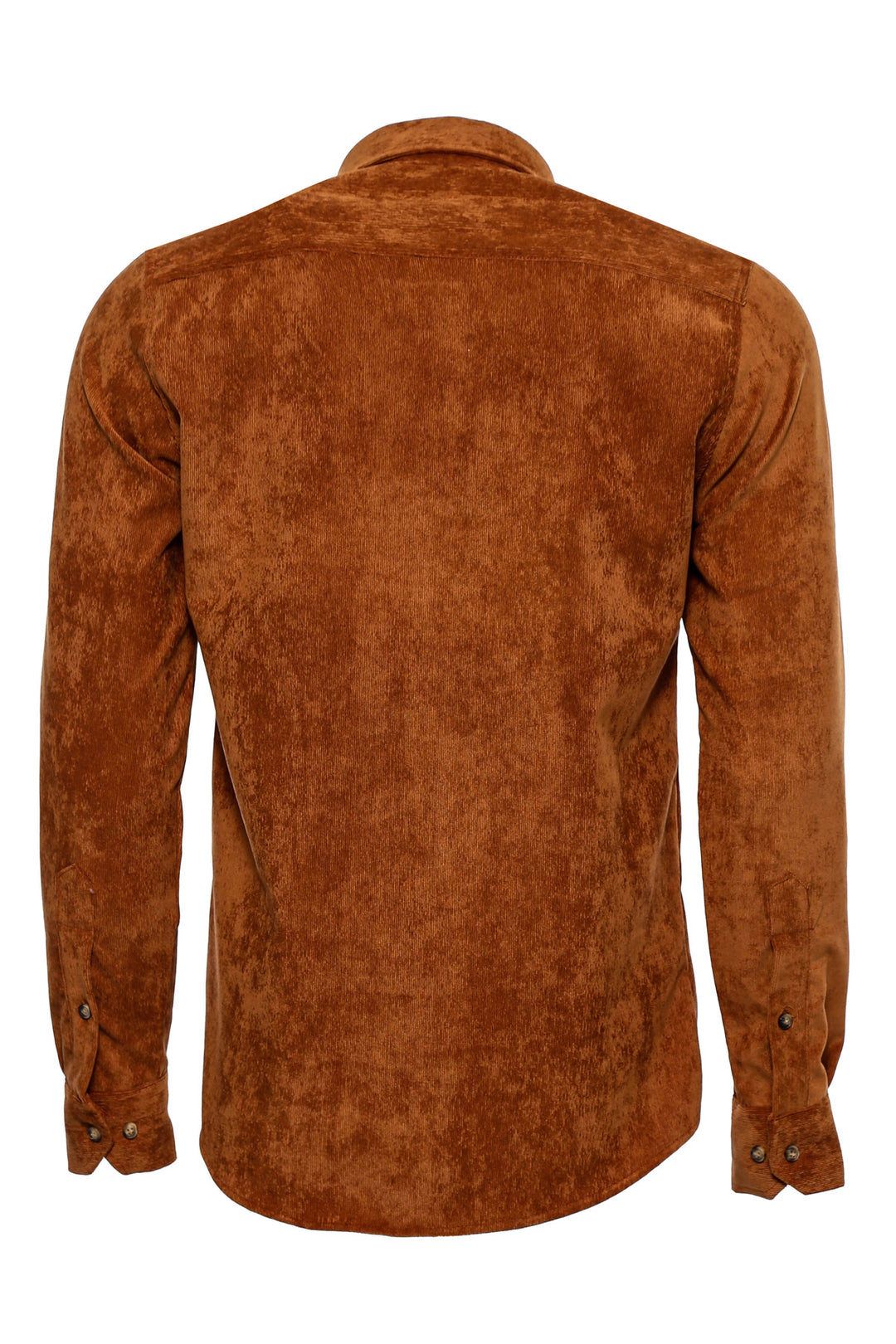 Brown Long Sleeves Velvet Men's Shirt - Wessi