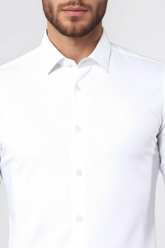 Stretch Cotton White Men Dress Shirt Stretch Cotton White Men Dress Shirt