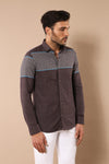 Chemise en coton imprimé marron - Wessi