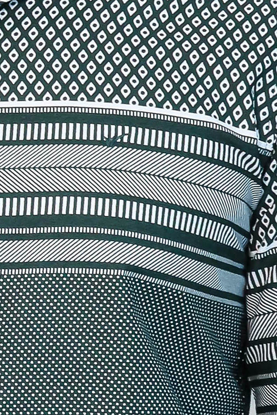 Рубашка с зеленым ромбовидным узором - Wessi