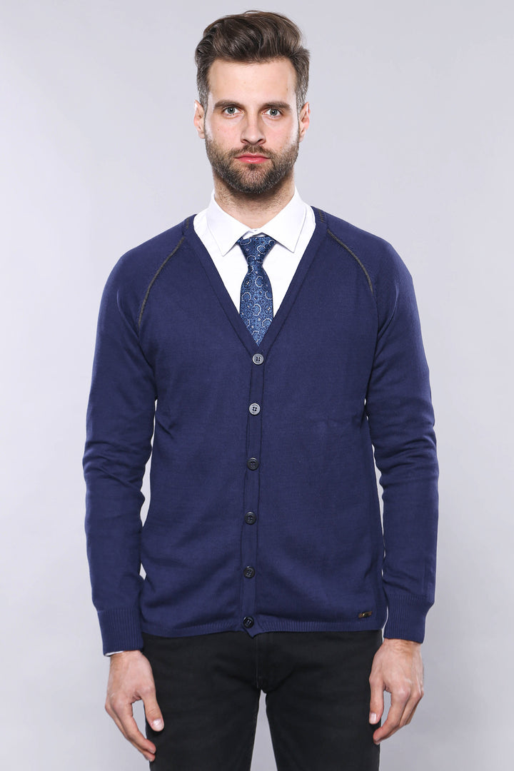 Cotton Knitwear Navy Blue - Wessi